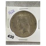 1922 Peace Silver Dollar Coin