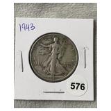 1943 Walking Liberty Silver Half Dollar Coin