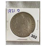 1921 D Morgan Silver Dollar Coin