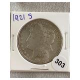 1921 S Morgan Silver Dollar Coin