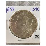 1921 Morgan Silver Dollar UNC Coin