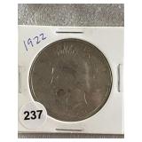 1922 Peace Silver Dollar Coin