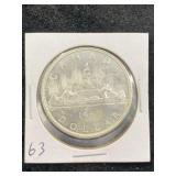 1963 Canada Silver Dollar Coin