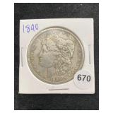 1890 Morgan Silver Dollar Coin