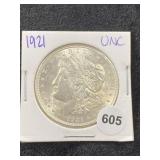 1921 UNC Morgan Silver Dollar Coin