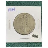 1944 Walking Liberty Half Dollar Silver Coin