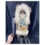 The Plains Indian Craddle Board with Doll Indian A