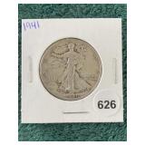 1941 Walking Liberty Half Dollar Silver Coin