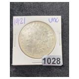 1921 UNC Morgan Silver Dollar Coin