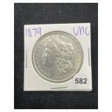 1879 UNC Morgan Silver Dollar Coin