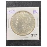 1890 O AU Morgan Silver Dollar Coin