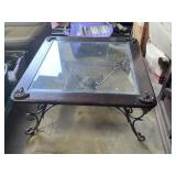 Glass Top Coffee Table Wrought Iron Base