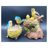 Japanese Bird Planter & Ceramic Music Box