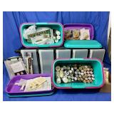 Assorted lot of crafting supplies and organizers