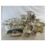 17PC of floral dishes