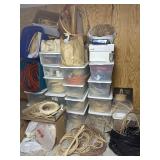 Assortment of basket, making materials.