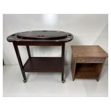 Tea bar serving cart and end table