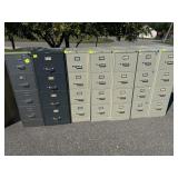 7PC lot of 4 drawer file cabinets