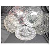 Group of Various Pressed Glass Platters