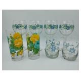 Group of Assorted Floral Drink Ware