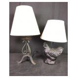 3 Black Metal Table Lamps