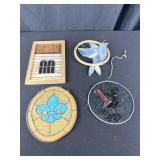 4PC lot of stained glass items