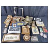 Assorted picture frames and pictures