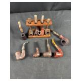 11PC  lot of pipes and pipe stand