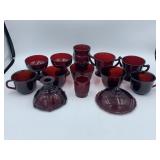 Assorted Ruby Red Drinking Glasses