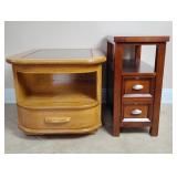 2 Side Tables 12"W ï¿½ 24"D ï¿½ 24"T / 23"W ï¿½ 27"D