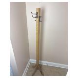 Coat rack with one broken hook 64 inches tall