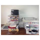 Group of organizers with crafting/ office supplies