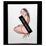 Eugene Mumaw Nude Squatting Girl Pin Up Art