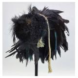 Black Rooster Feathers Decorative Art - Unmarked