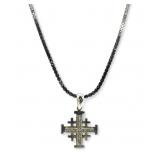 18K White Gold Byzantine Cross w/ Diamond