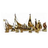 (16) Don Demott Brass and Onyx Sailboat Sculptures