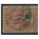 Canada 1852, #4d thin paper, f used, close margin