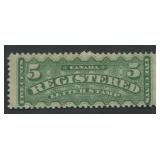 Canada 1875 - 1896 , #F2i 5c green MNH, Unitrade v