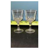 2 Cut Glass Cordial Cups