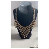 Gold Tone Bib Necklace