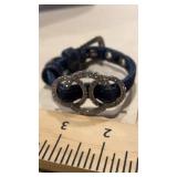 Denim and Rhinestone Bracelet