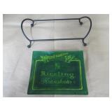 Green deco tray with holder