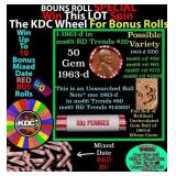 CRAZY Penny Wheel Buy THIS 1963-d solid Red BU Lin