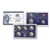1999 United States Mint Proof Set 9 coins