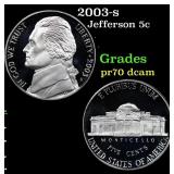 Proof 2003-s Jefferson Nickel 5c Grades GEM++ Proo