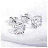 0.1 Carat Moissanite Diamond Stud Bridal Earrings