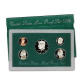 1998 United States Mint Proof Set 5 coins