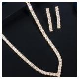 Sparkling Cubic Zirconia Bridal Choker Necklace An