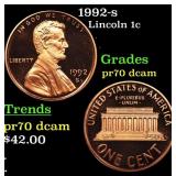 Proof 1992-s Lincoln Cent 1c Grades GEM++ Proof De