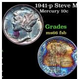 1941-p Mercury Dime Steve Martin Collection Rainbo